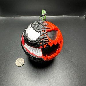Handpainted "Alien Parasite" / Symbiote / "Venom" Jack - o - Lantern Pumpkin